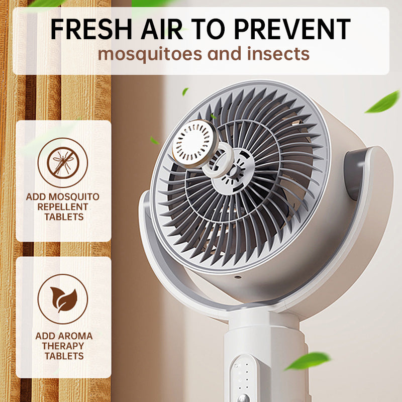 ✨Motor Standventilator, 20dB sehr leiser Ventilator, 30m Wurfweite, 2465m³/h Luftvolumen, Fan mit Fernbedienung & Kühlung✨