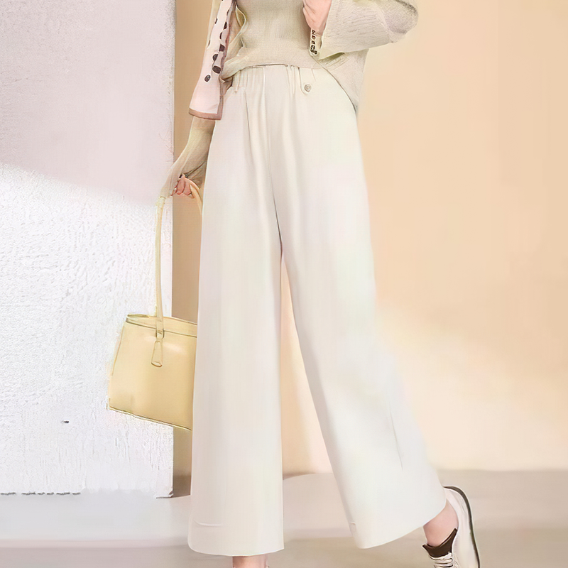 Weit geschnittene Hose mit hoher Taille