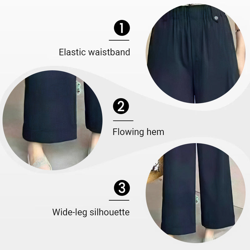 Weit geschnittene Hose mit hoher Taille
