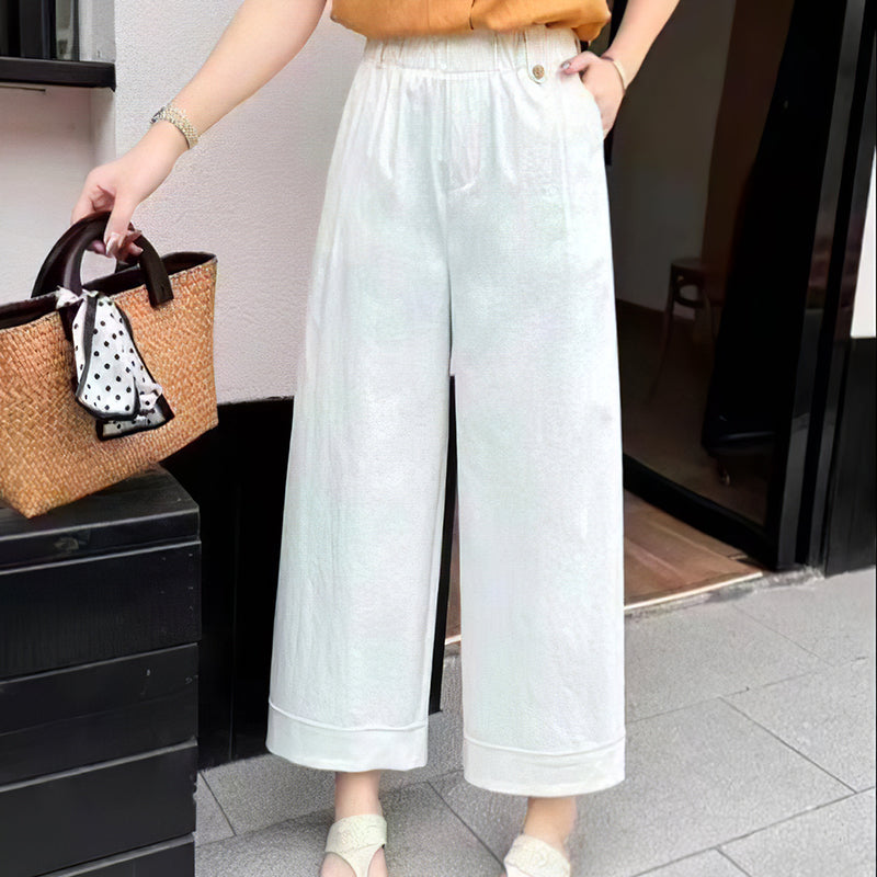 Weit geschnittene Hose mit hoher Taille