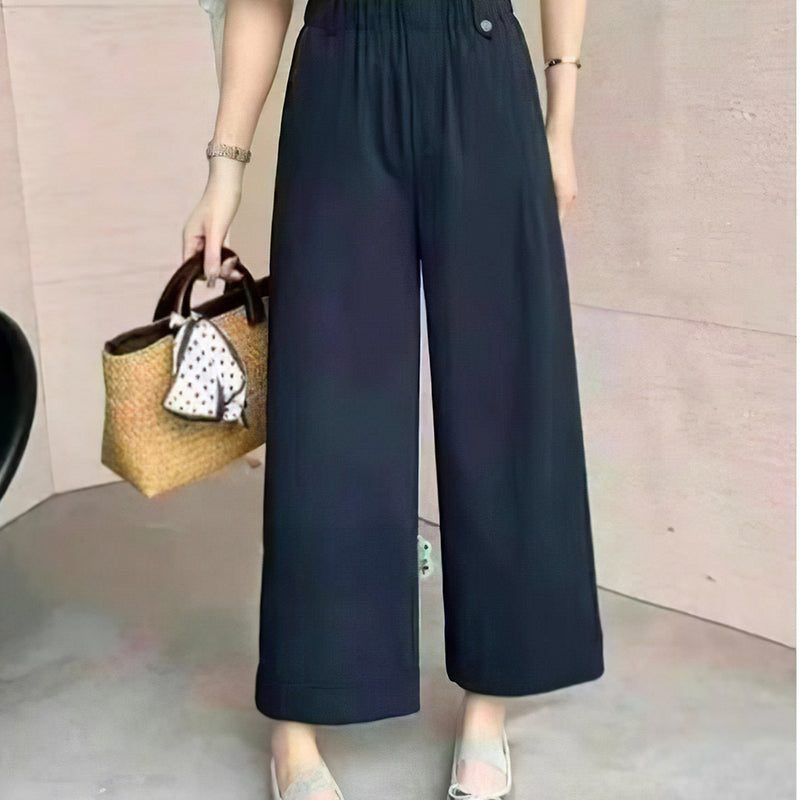Weit geschnittene Hose mit hoher Taille