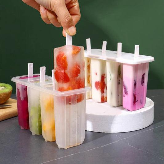 Eiszapfenform mit 4 Kavitäten, Deckel und Stäbchen