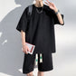 Herren-Trainingsanzug in Übergröße mit Kurzarm-T-Shirt und Shorts