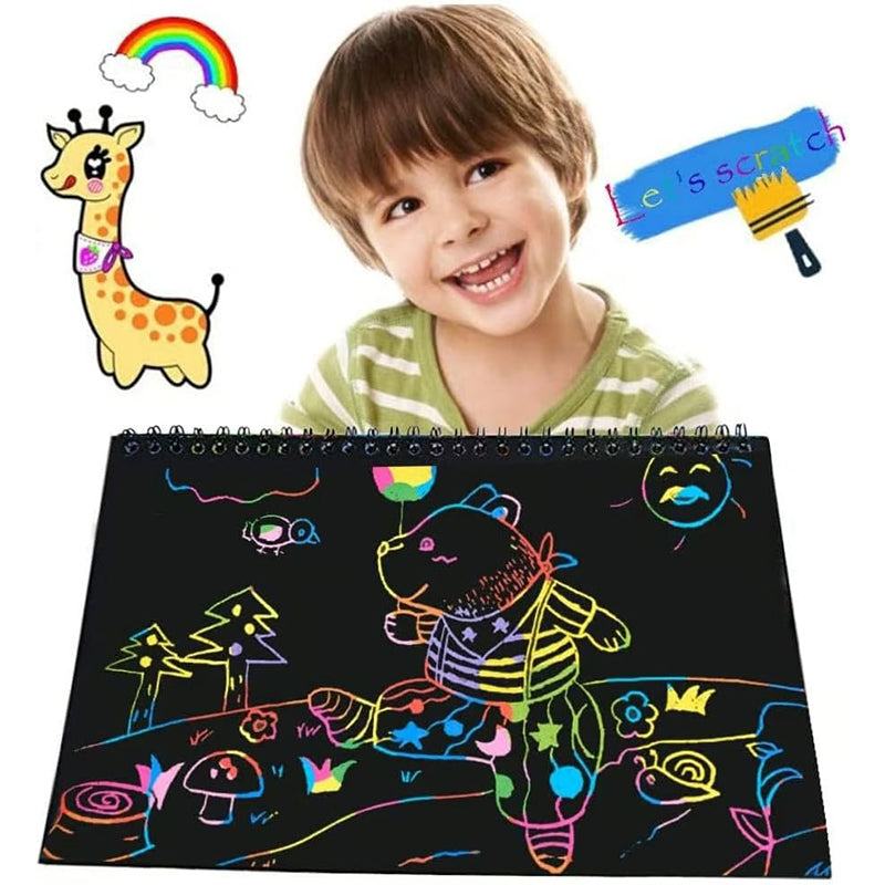 Magisches Regenbogen-Rubbellos mit Holzstift