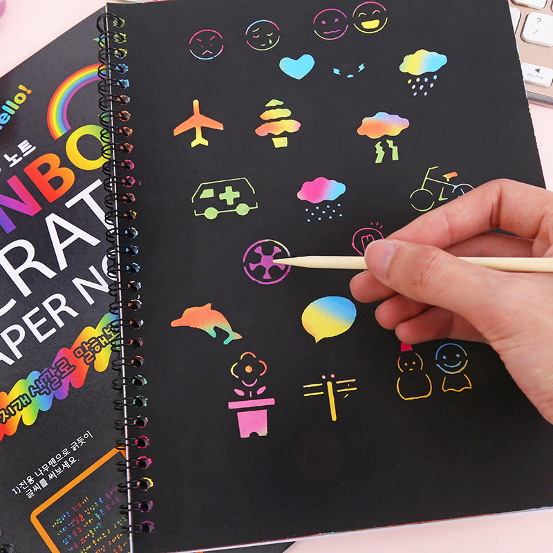 Magisches Regenbogen-Rubbellos mit Holzstift
