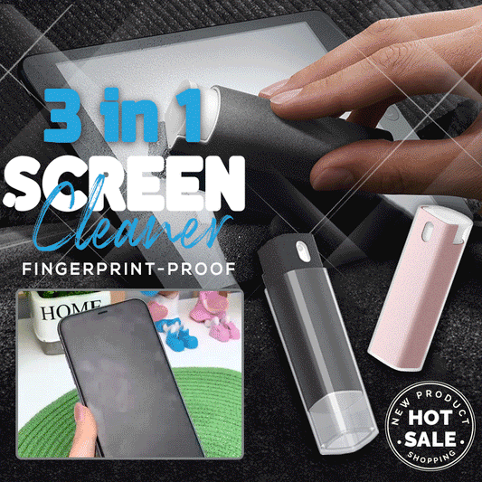 🎁Hot Selling 2025 - Neue 3 in 1 Bildschirm Reinigung Spray Flasche und Wisch