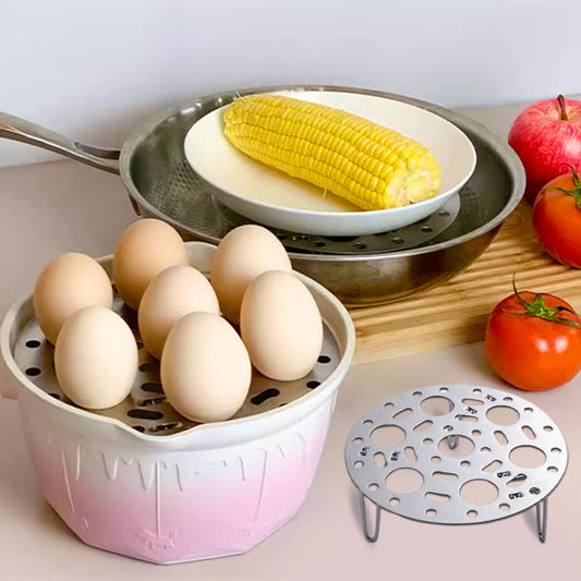 Silberner Edelstahl-Dämpfeinsatz mit Ständer zum Kochen