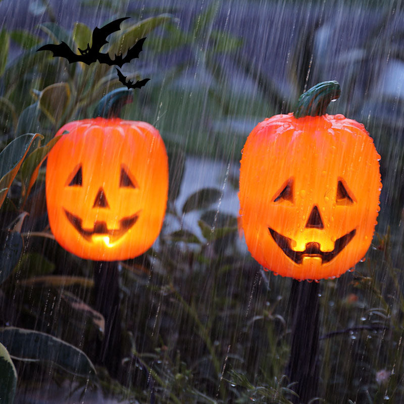 Halloween-Kürbis-Gartenstecker mit Solarleuchte