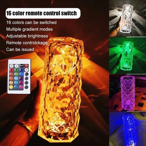 Sommer-Sonderangebot – Touch-Steuerung Rosen-Kristalllampe – 2 kaufen, versandkostenfrei