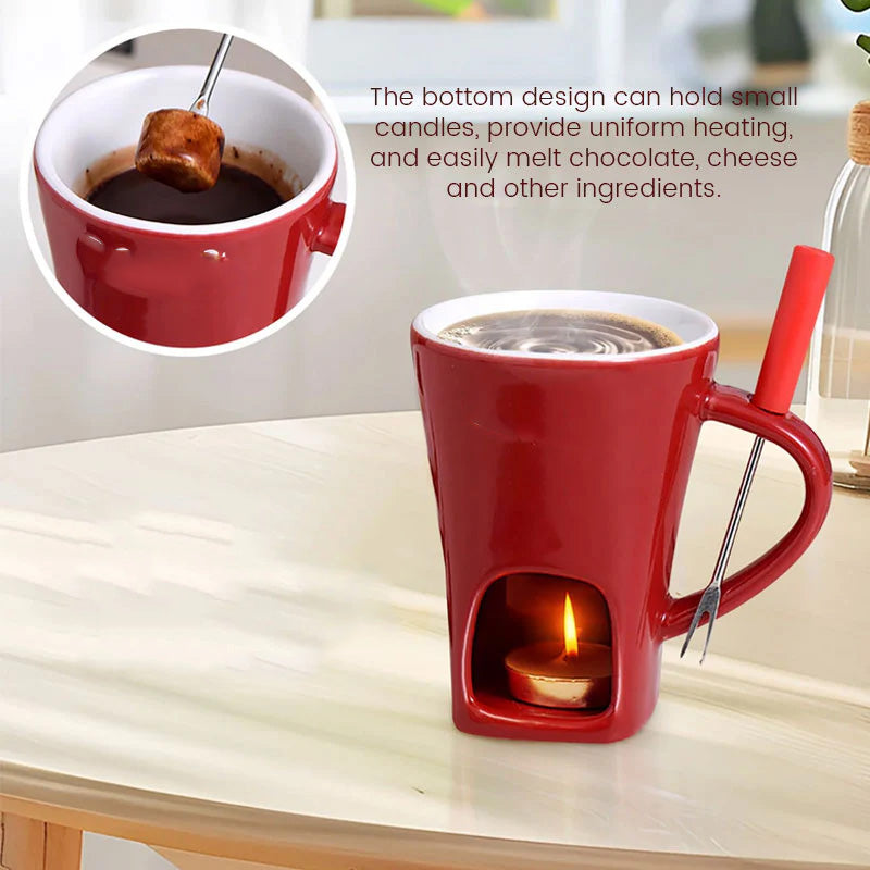 🧆🍫 Keramischer Schokoladenfondue-Becher – Genuss pur, langlebig & nachhaltig ✨ Ideal für gemütliche Abende 🍓 Praktisch & einfach zu reinigen.