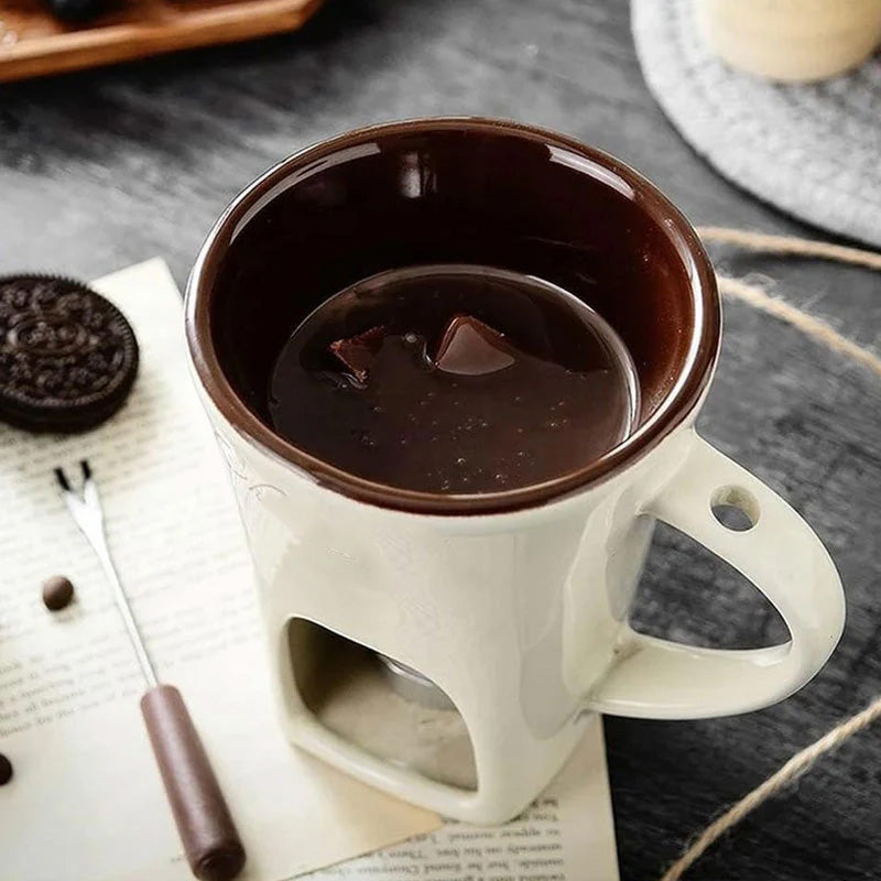 🧆🍫 Keramischer Schokoladenfondue-Becher – Genuss pur, langlebig & nachhaltig ✨ Ideal für gemütliche Abende 🍓 Praktisch & einfach zu reinigen.