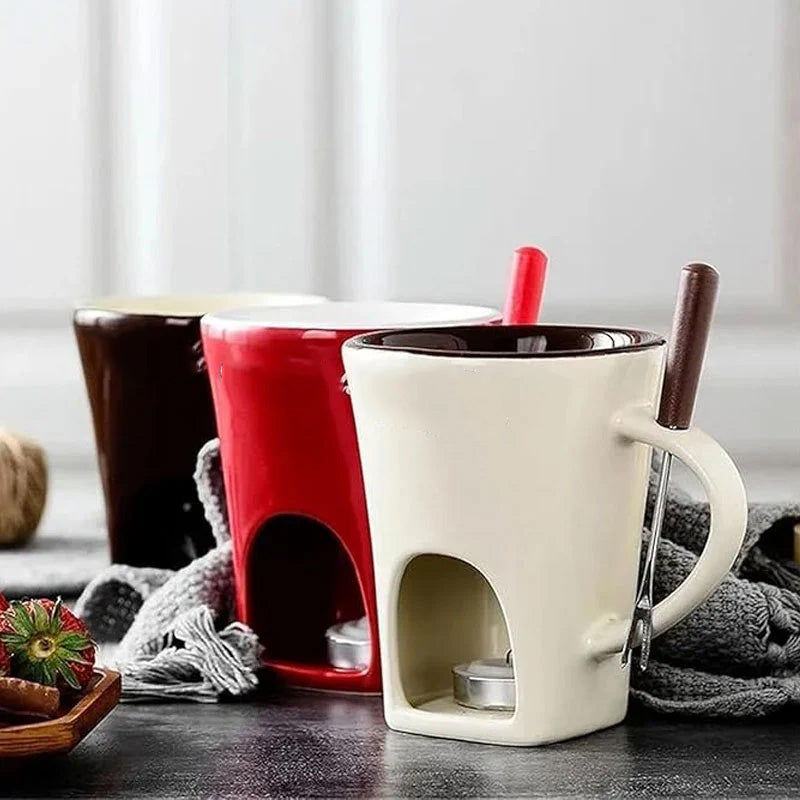 🧆🍫 Keramischer Schokoladenfondue-Becher – Genuss pur, langlebig & nachhaltig ✨ Ideal für gemütliche Abende 🍓 Praktisch & einfach zu reinigen.