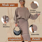 Damen-Set mit Sweatshirt mit schrägen Schultern und ärmellosem Kleid
