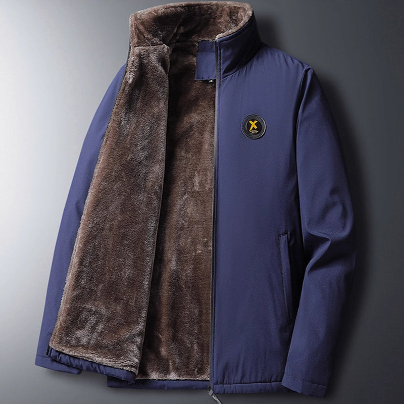 Warme Herrenjacke mit Plüschfutter