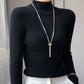 Halbhoher Strickpullover mit Futter