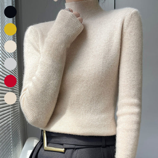 Halbhoher Strickpullover mit Futter