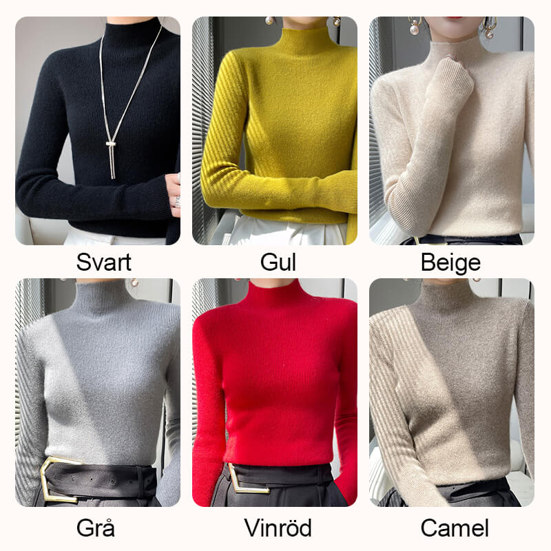 Halbhoher Strickpullover mit Futter