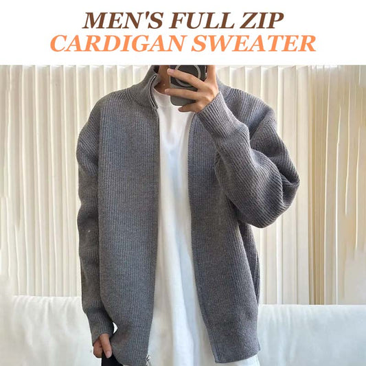 Herren-Strickjacke mit durchgehendem Reißverschluss