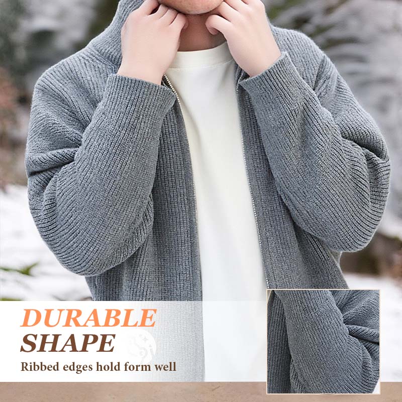 Herren-Strickjacke mit durchgehendem Reißverschluss
