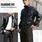Lässige Kunstlederjacke mit Knöpfen