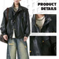 Lässige Kunstlederjacke mit Knöpfen