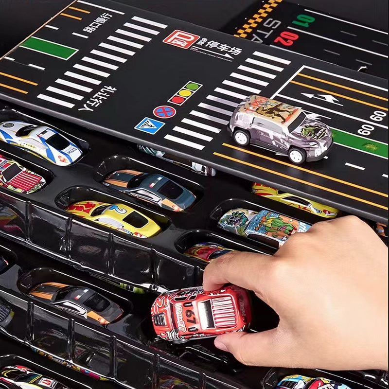 100 Mini-Rückzugautos mit integrierter Garage