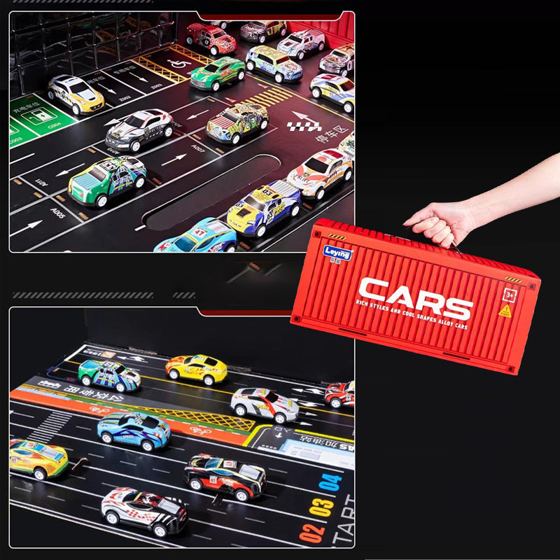 100 Mini-Rückzugautos mit integrierter Garage
