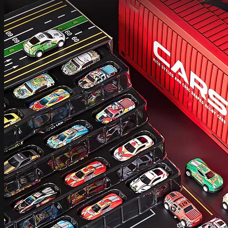 100 Mini-Rückzugautos mit integrierter Garage