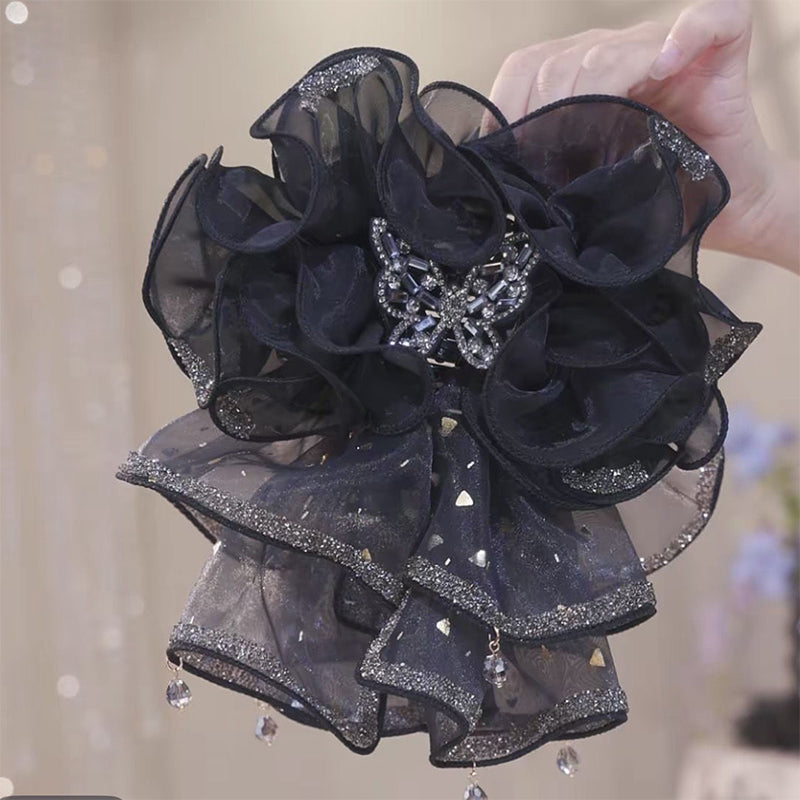 Rüschen-Organza-Schmetterlings-Haarklammer