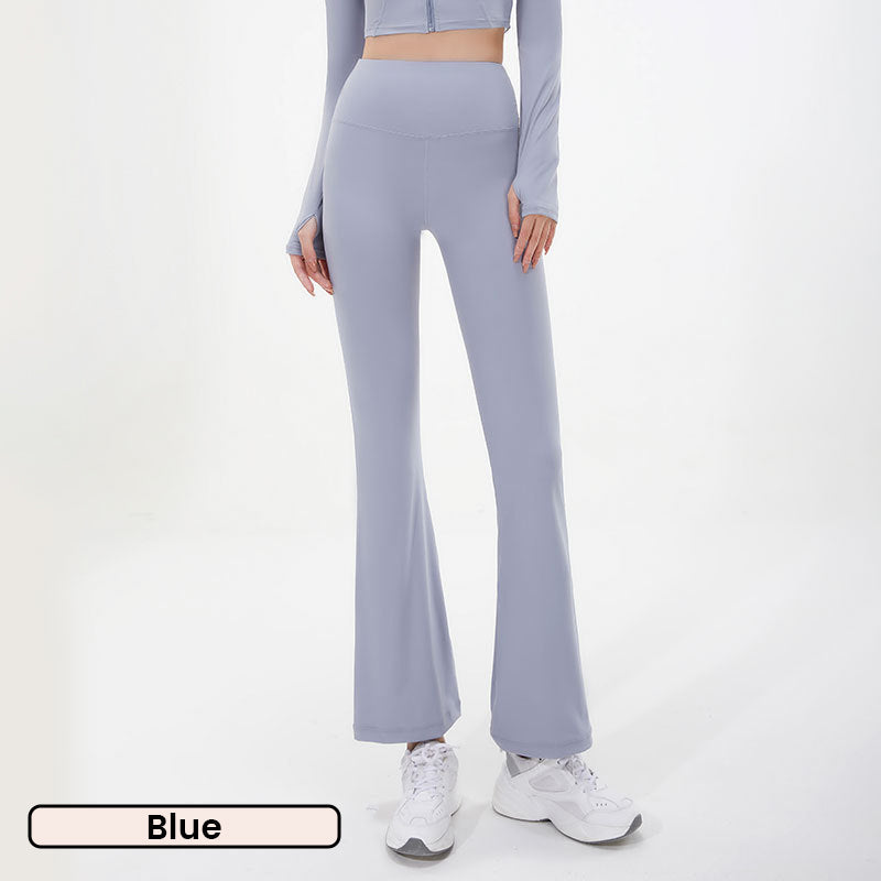 Dünne, schnelltrocknende Yoga-Hose mit hoher Taille und Glockenboden