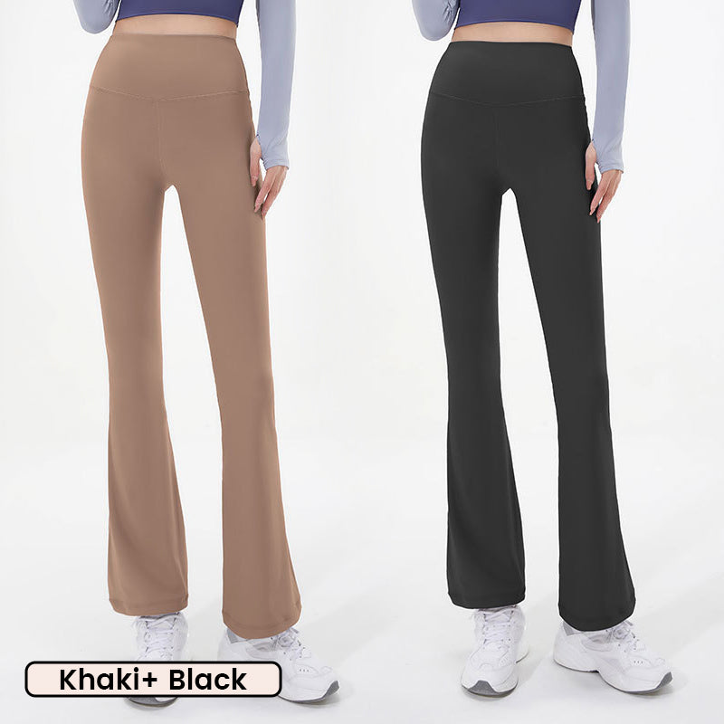 Dünne, schnelltrocknende Yoga-Hose mit hoher Taille und Glockenboden