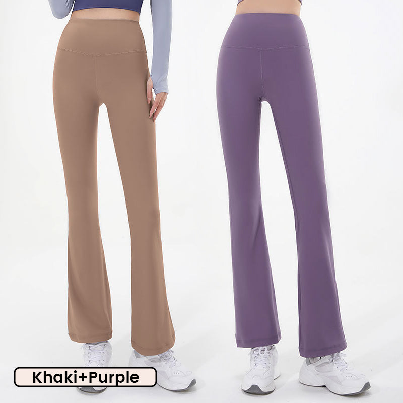 Dünne, schnelltrocknende Yoga-Hose mit hoher Taille und Glockenboden
