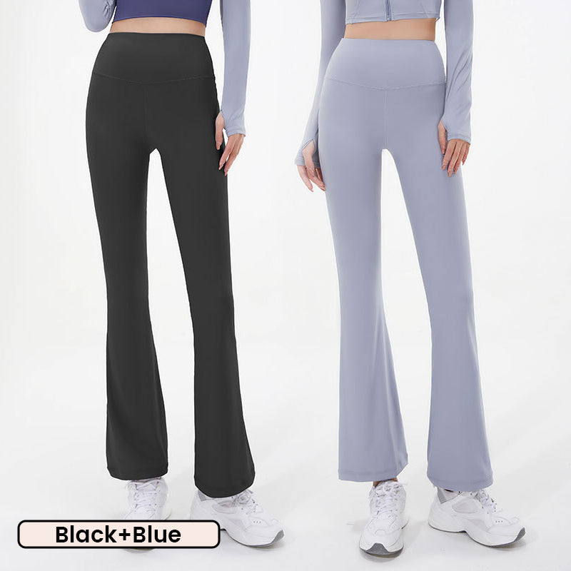Dünne, schnelltrocknende Yoga-Hose mit hoher Taille und Glockenboden