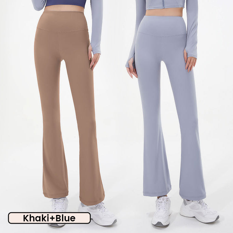 Dünne, schnelltrocknende Yoga-Hose mit hoher Taille und Glockenboden