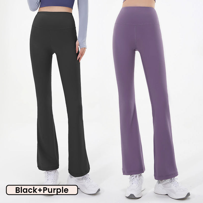 Dünne, schnelltrocknende Yoga-Hose mit hoher Taille und Glockenboden