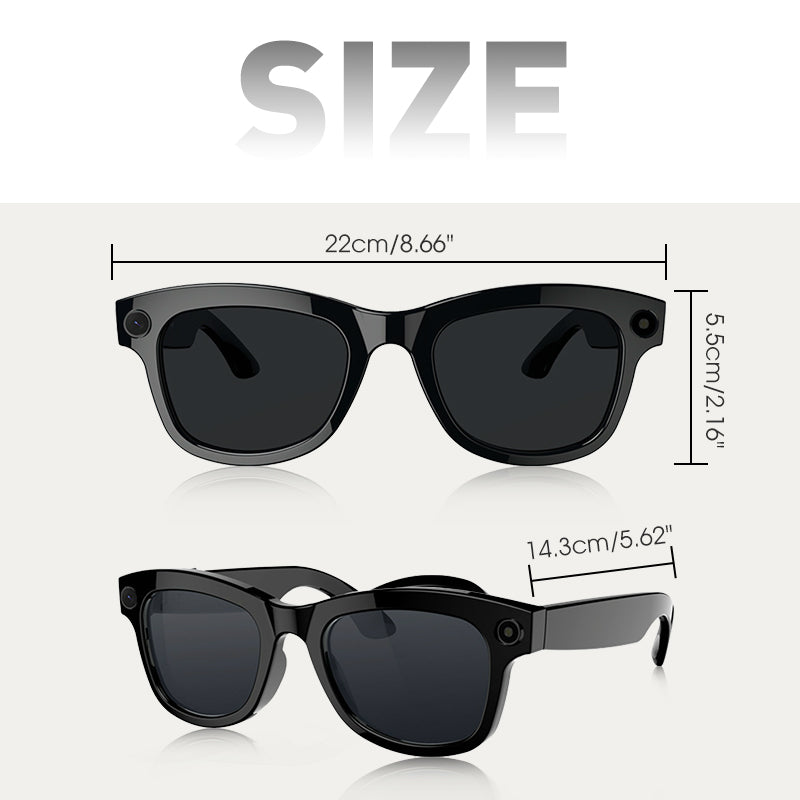KI-Smart-Brille mit ChatGPT, 8-MP-Kamera und HD 1200P 4K-Videoaufzeichnung, Echtzeitübersetzung in über 160 Sprachen, Bluetooth 5.4, HiFi-Audio- und Musiksteuerung, intelligente Sonnenbrille mit Videoaufzeichnung für unterwegs