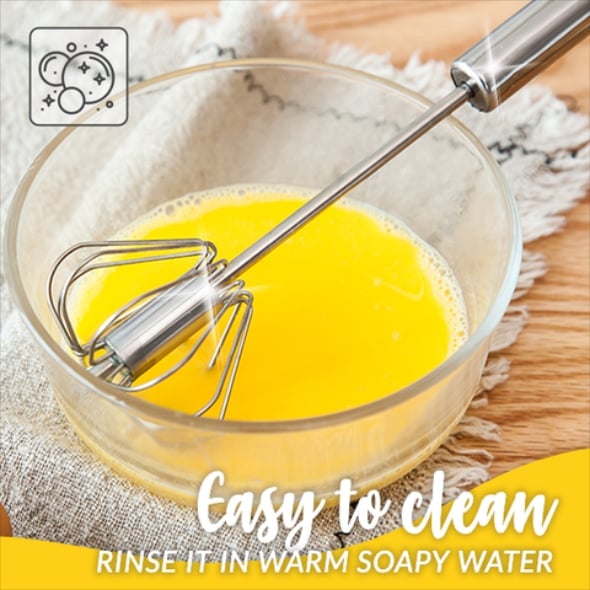 🥄 50% RABATT! 🥚 Semiautomatischer Rührbesen aus Edelstahl – Handbetrieben, ohne Batterien – Ideal für Eier, Sahne, Saucen oder Kaffee – leicht & hygienisch ✨🍳☕