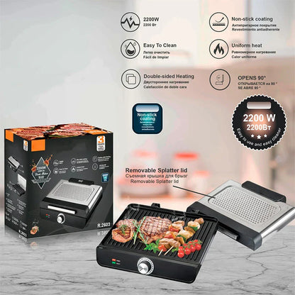 ⏳Limitiertes Angebot⏰Rauchfreier Indoor-Grill 2200 W mit Antihaftbeschichtung🥩