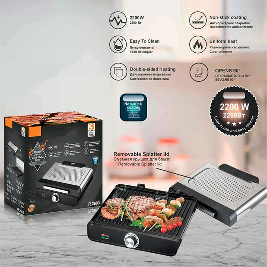 ⏳Limitiertes Angebot⏰Rauchfreier Indoor-Grill 2200 W mit Antihaftbeschichtung🥩