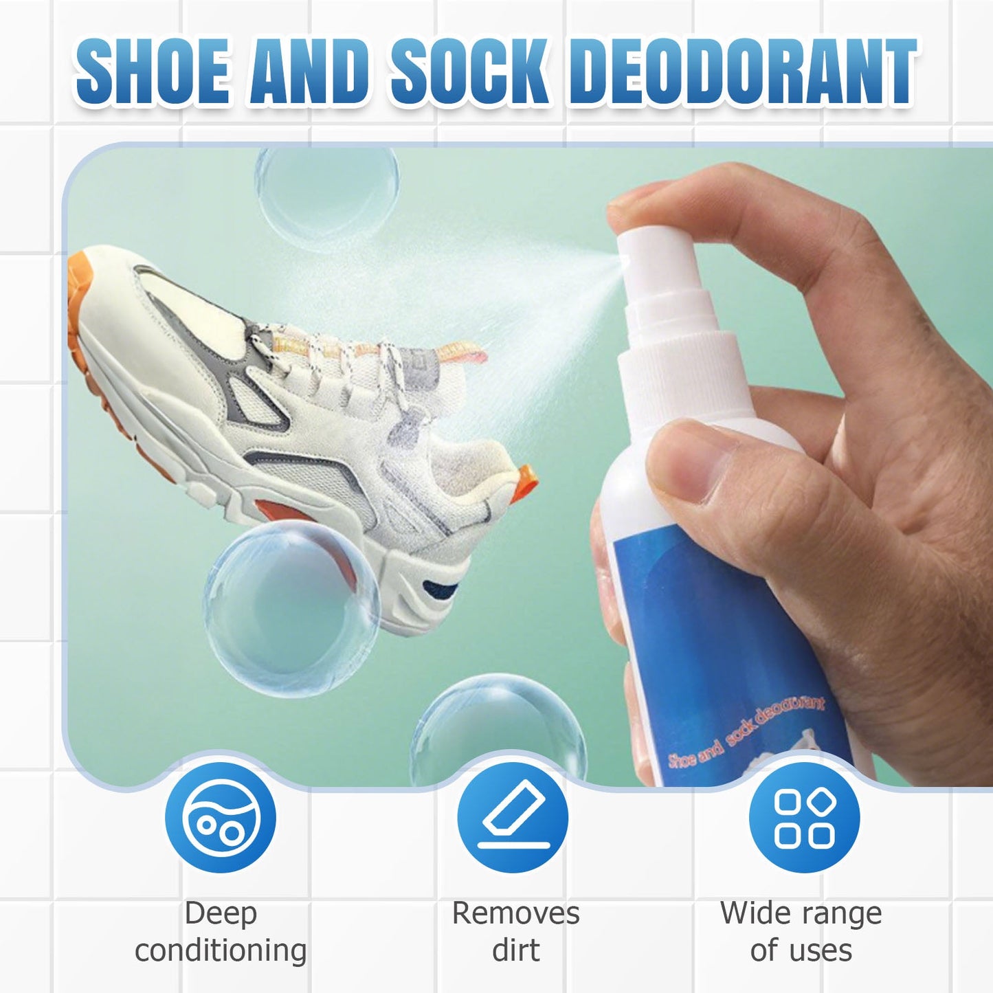 Antibakterielles, schnell trocknendes Deodorant-Spray für Schuhe und Socken