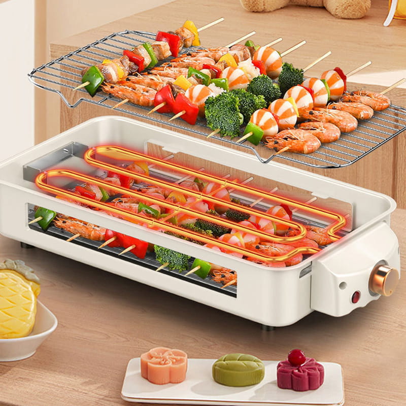 🍖 Großer, vielseitiger, rauchfreier Elektrogrill mit abnehmbaren Teilen