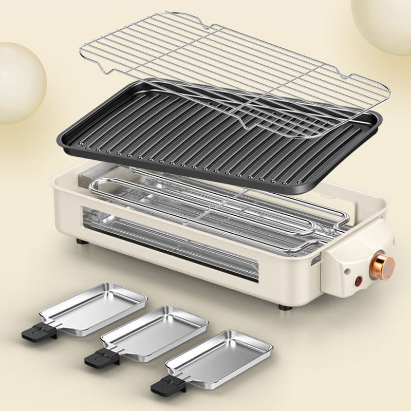 🍖 Großer, vielseitiger, rauchfreier Elektrogrill mit abnehmbaren Teilen