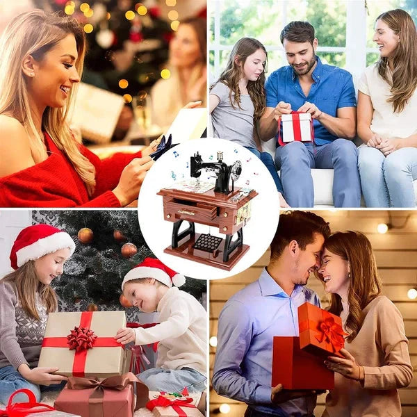 🪗Zeitlich begrenzte Sonderaktion 49 % Rabatt – Spieluhr in Form einer Mini-Nähmaschine aus Holz