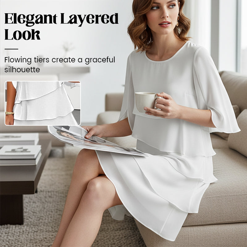 🎁 50 % RABATT! Elegantes, mehrlagiges Rüschenkleid für Damen – Müheloser Stil für jeden Anlass 💃