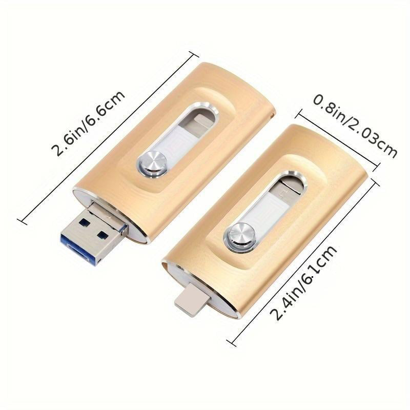 3-in-1-Flash-Laufwerk, Hochgeschwindigkeits-USB-3.0-Speicher, OTG-Flash-Stick mit kostenlosem Typ-C-Adapter für Android-Smartphones/PCs und weitere Geräte