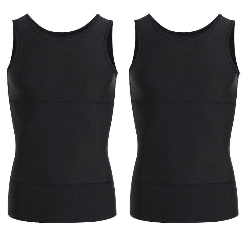 Einfarbiges Herren-Kompressions-Tanktop mit Bauchkontrolle