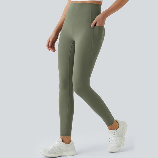 Damen High-Waist Leggings – Lange Sporthose mit Tasche, schnelltrocknend & elastisch für Fitness & Outdoor 🏃‍♀️💪