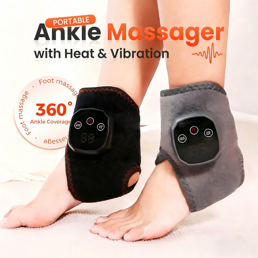 Spar-Set: Tragbares Knöchel-Massagegerät mit Wärme & Vibration + Gua-Sha-Brett