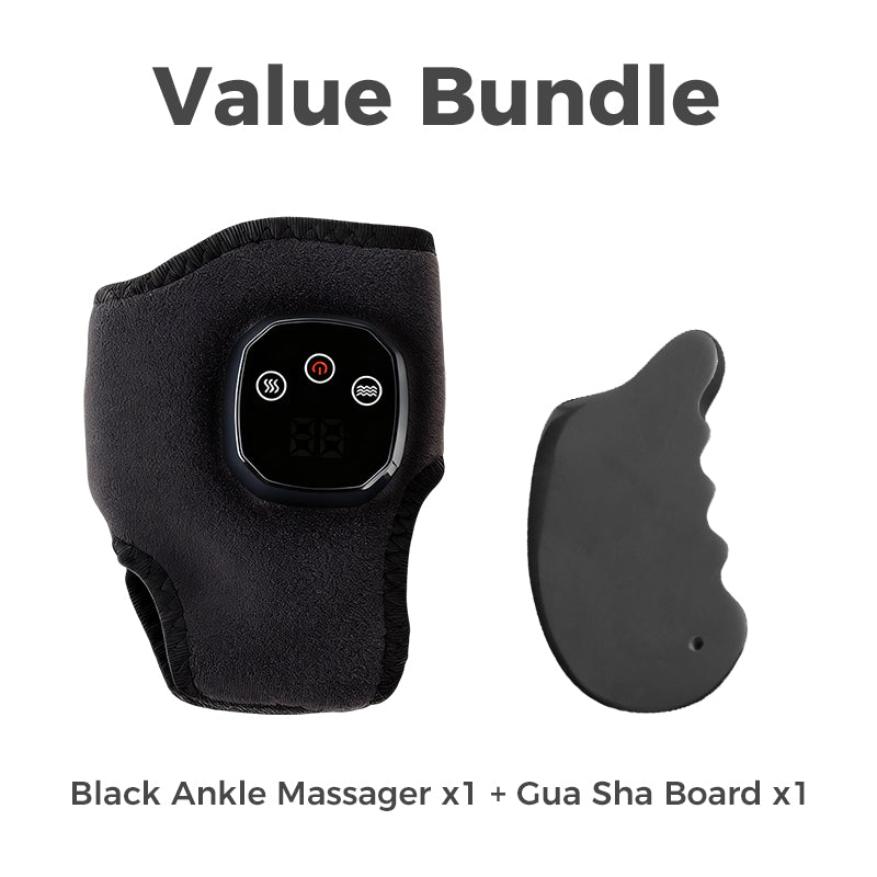 Spar-Set: Tragbares Knöchel-Massagegerät mit Wärme & Vibration + Gua-Sha-Brett