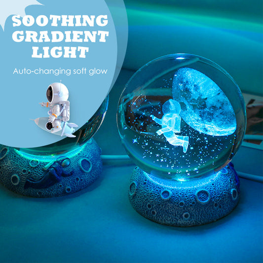 Leuchtende Kristallkugel-Nachtlampe mit Harzfuß